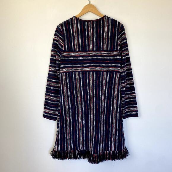 BCBGMaxazria Kathy Striped Boucle Fringe Sweater Dress Size Small - Picture 8 of 8
